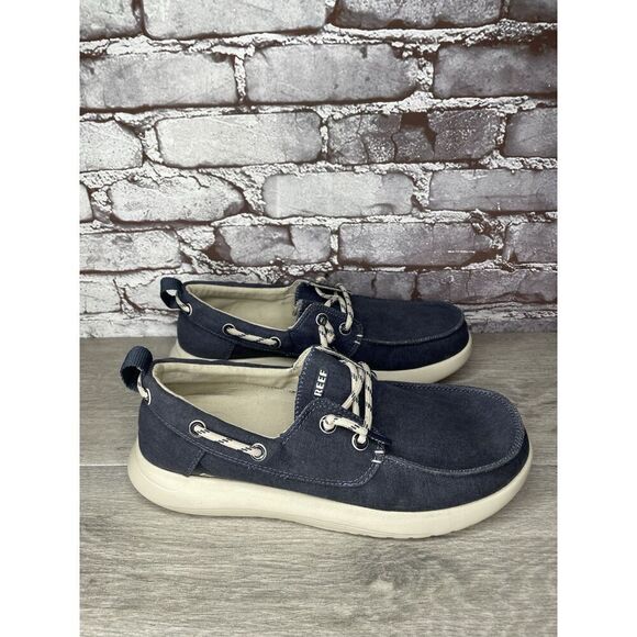 Reef Swellsole Pier Shoes Navy Blue Canvas Fabric Boat Shoes Men Sz 11M US/44EU - Picture 11 of 16